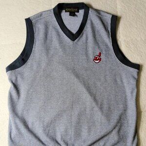 MLB Baseball Cleveland Indians Chief Wahoo Cross Creek Vest Medium